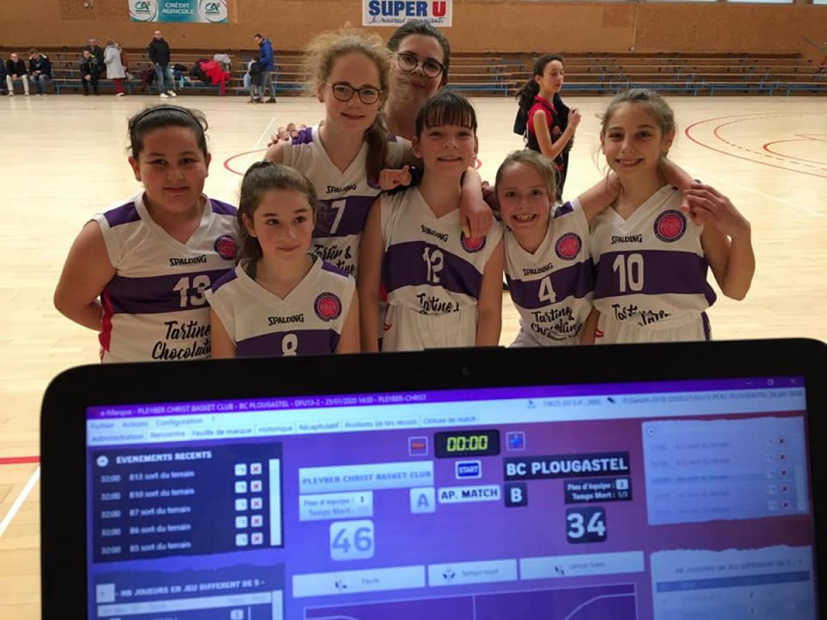 Les U13 après leur beau match contre Plougastel. Il faut continuer les filles!!!!